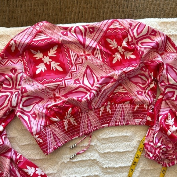 Caroline Constas two-piece set printed long sleeve cropped top & wide leg pants - Picture 6 of 12